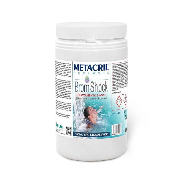 Granulado de bromo Metacril BromShock en envase de 1,5 kilogramos para piscinas y spas