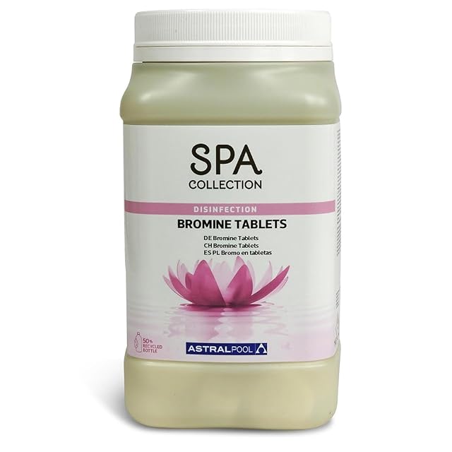 Pastillas de bromo Astral Pool SPA Collection, cincuenta pastillas de veinte gramos en envase de un kilogramo