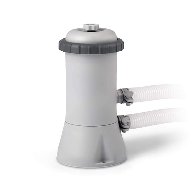 Bomba de filtración de cartucho Intex 900 GPH gris, con una boquilla de impulsión Hydro Aeration