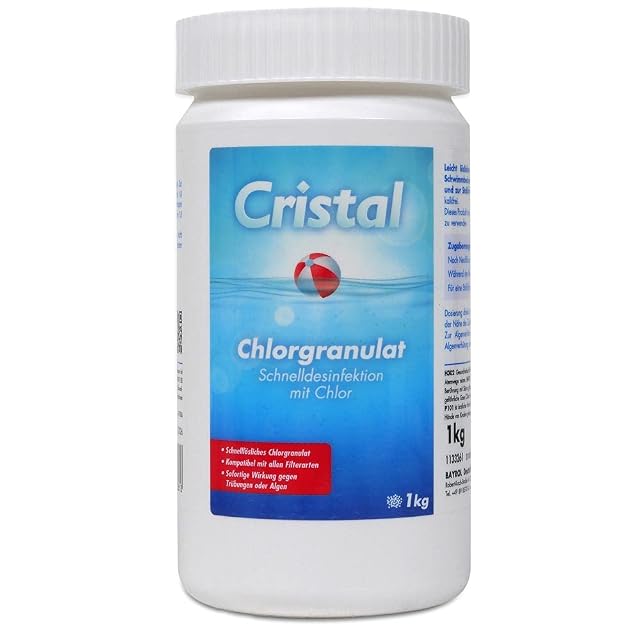 Granulado de cloro de disolución rápida Cristal para cloración de choque, envase de un kilogramo