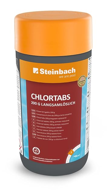 Pastillas de cloro Steinbach de doscientos gramos de disolución lenta en envase de un kilogramo