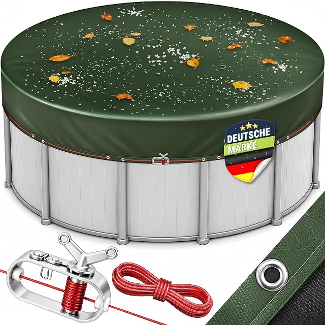 Cubierta de piscina redonda premium tillvex con ojales dobles de aluminio y trinquete de tensado