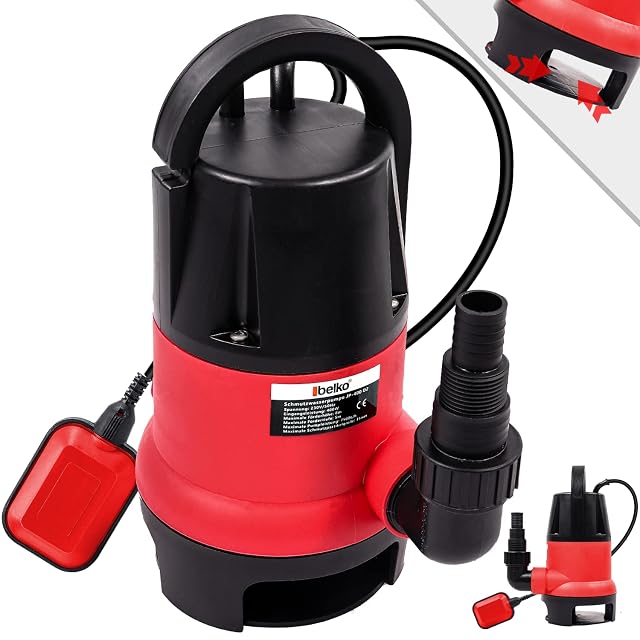 Bomba sumergible para aguas sucias BELKO JP400-D2, con interruptor de flotador integrado y asa