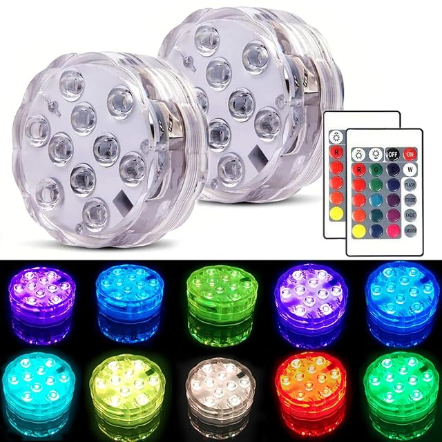 Dos luces de piscina flotantes Anziner de LED RGB, con su mando a distancia