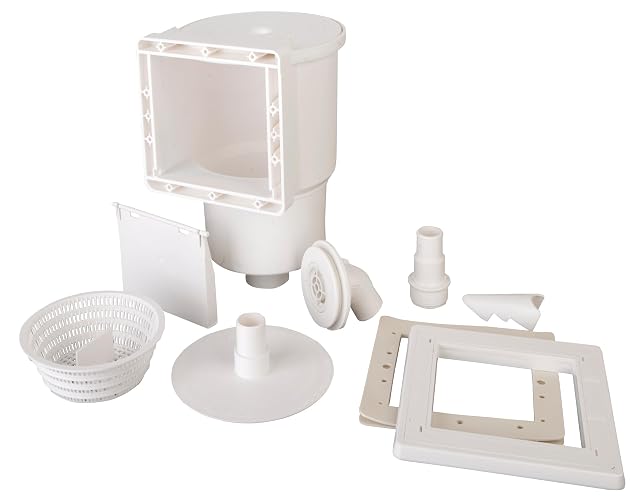 Skimmer de piscina empotrado Gre AR100 blanco en ABS, con tapa redonda y embellecedor