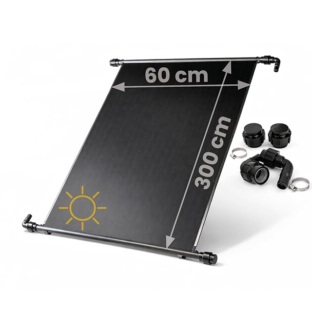 Colector solar HAF de 300 por 60 centímetros con codos de conexión a presión