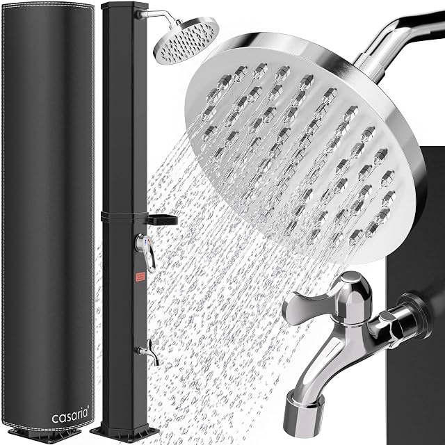 Ducha solar CASARIA de 60 litros, de 216 centímetros de alto, con repisa de acero inoxidable